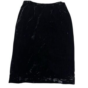Vintage Y2K Black Velvet Midi Skirt